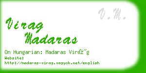 virag madaras business card